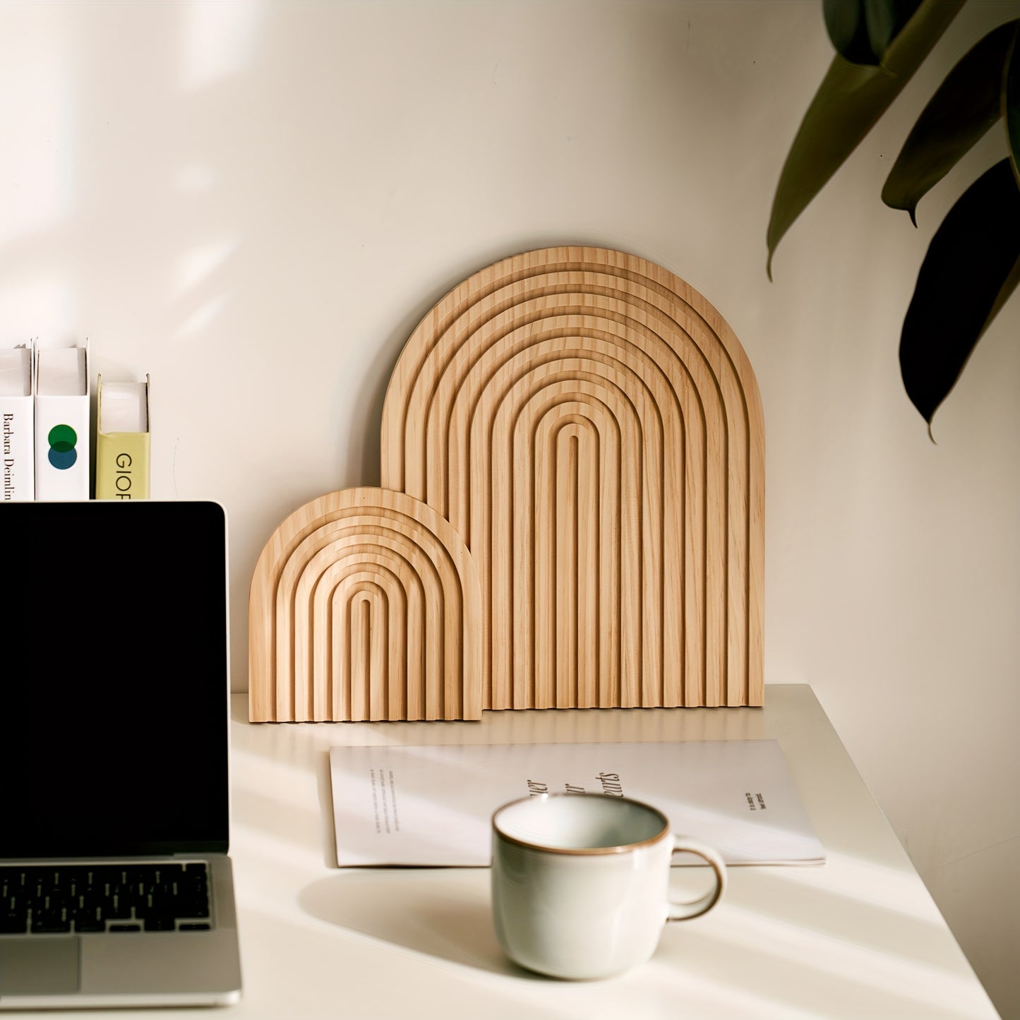 Aesthetic Boho Wooden 2pcs/set Wall Shelf Ornament