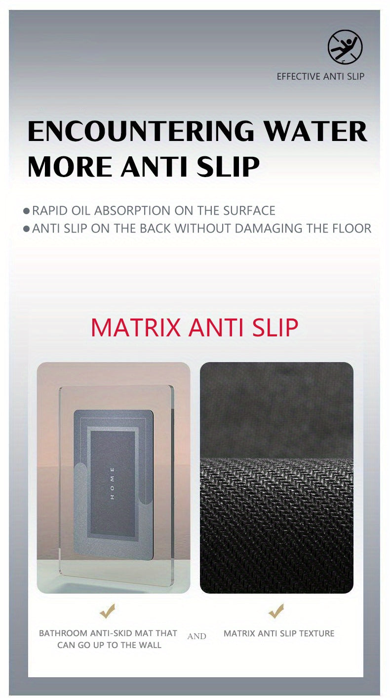 1pc Super Absorbent Soft Diatomite Bathroom Floor Mat - Non-Slip, Fast Drying