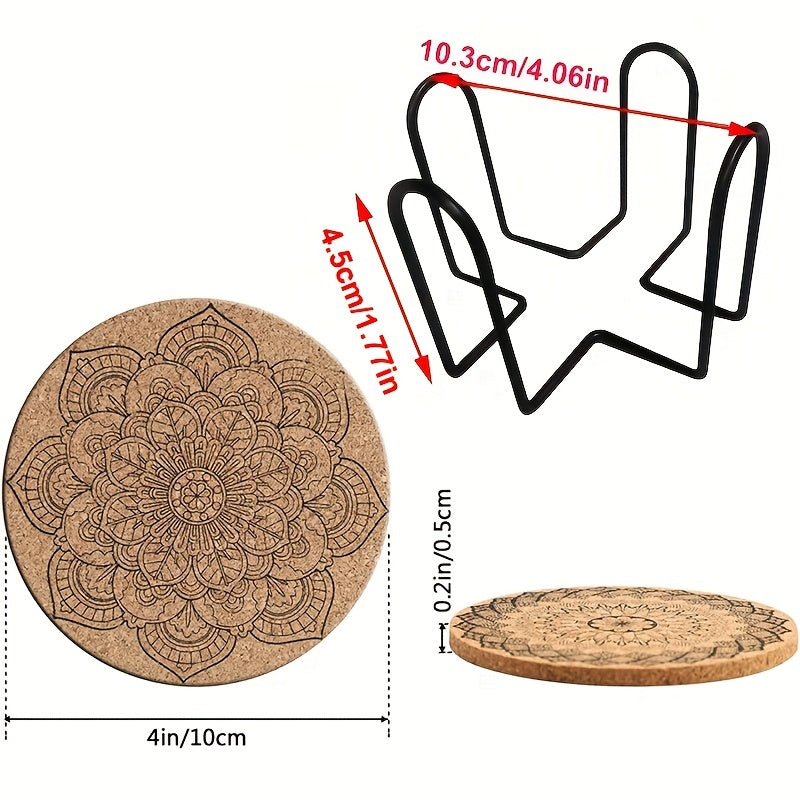 8PCS Premium Cork Coasters