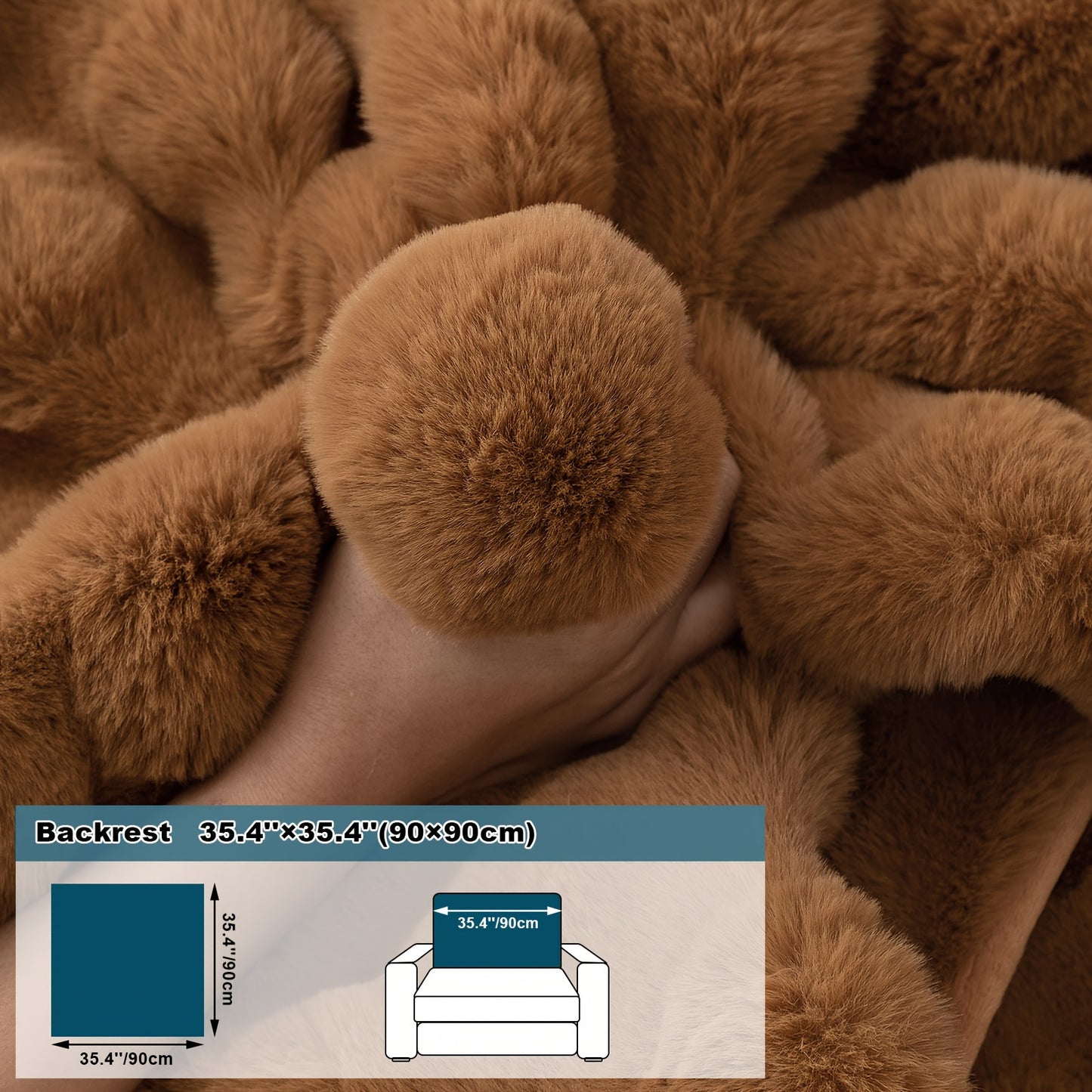 Thick Plush Fuzzy 1pc Rabbit Sofa Cushion