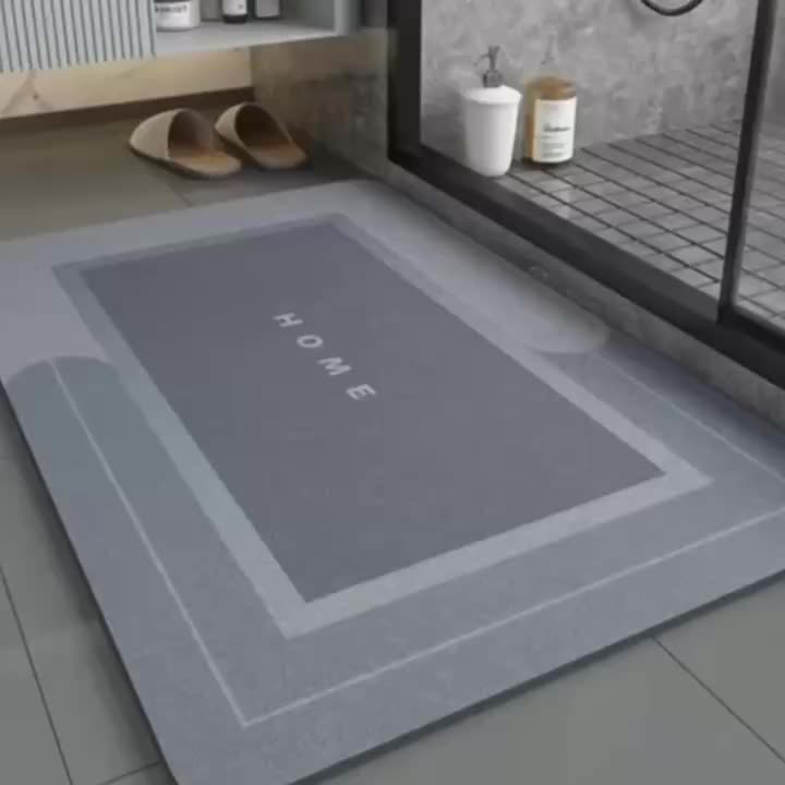 1pc Super Absorbent Soft Diatomite Bathroom Floor Mat - Non-Slip, Fast Drying