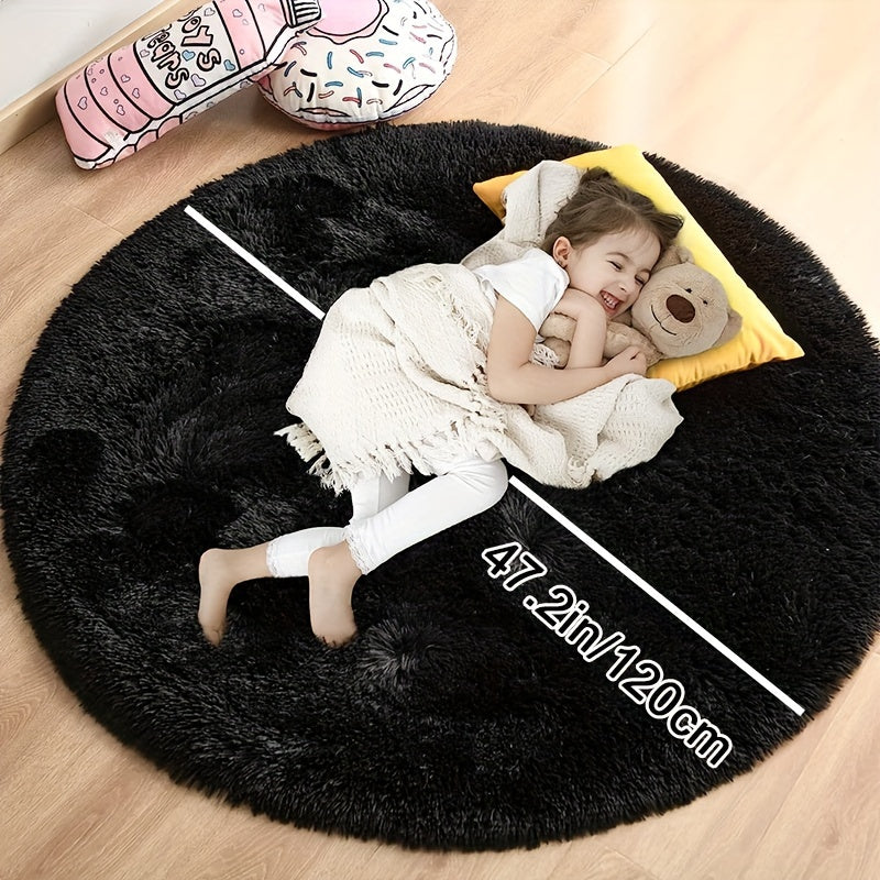 1pc, Soft and Fluffy Round Rug for Bedroom