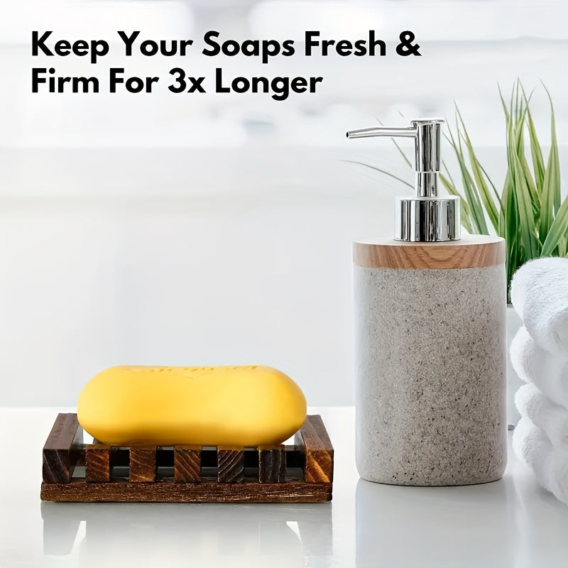 Sleek Self-Draining Wooden Soap Dish