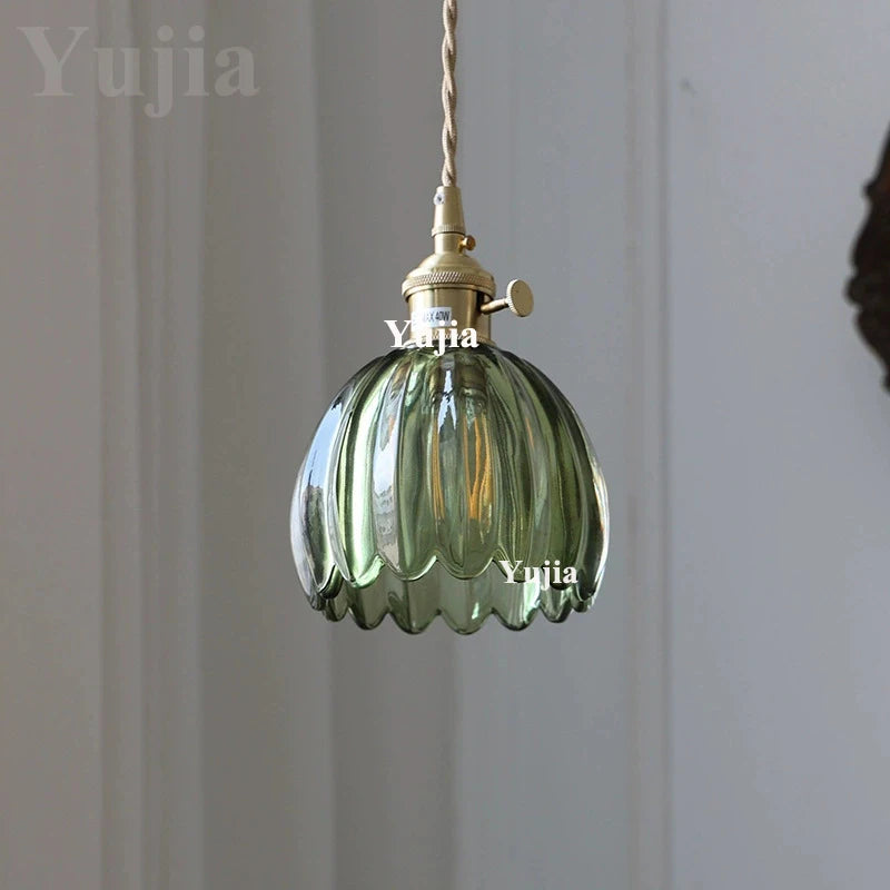 Multi-style Vintage Green Glass Light Fixtures