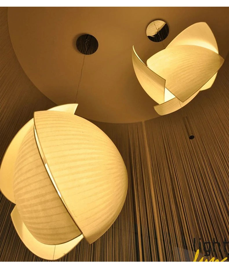 Modern Designer Wabi Sabi Fabric Hanging Lamp Luminaire