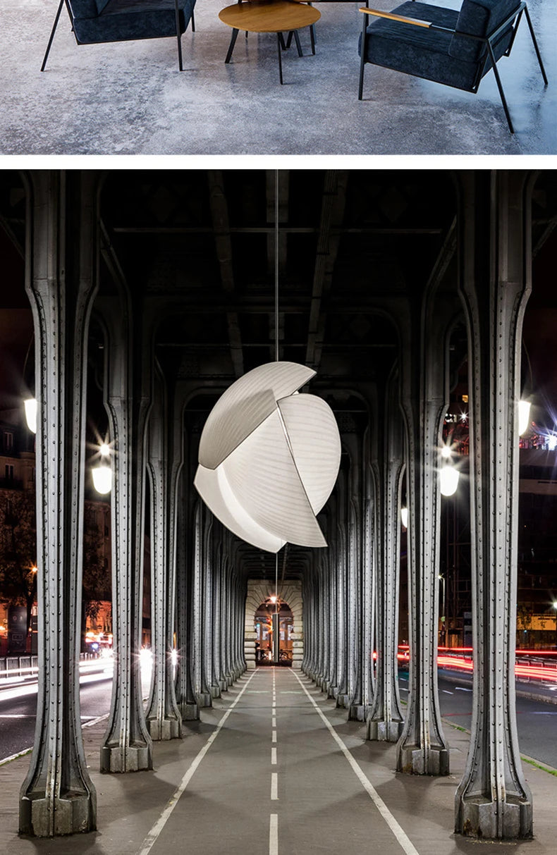 Modern Designer Wabi Sabi Fabric Hanging Lamp Luminaire