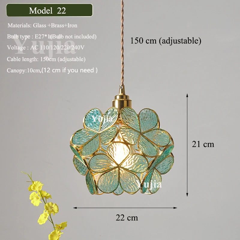 Multi-style Vintage Green Glass Light Fixtures
