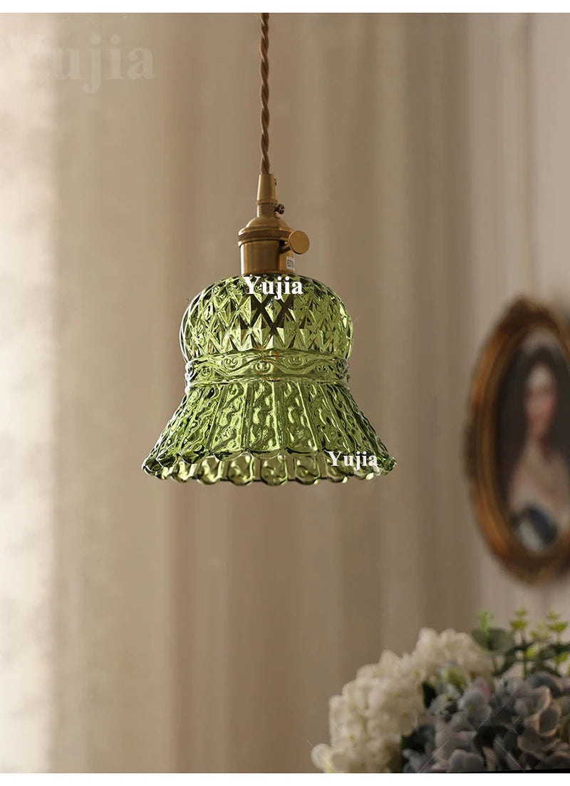 Multi-style Vintage Green Glass Light Fixtures