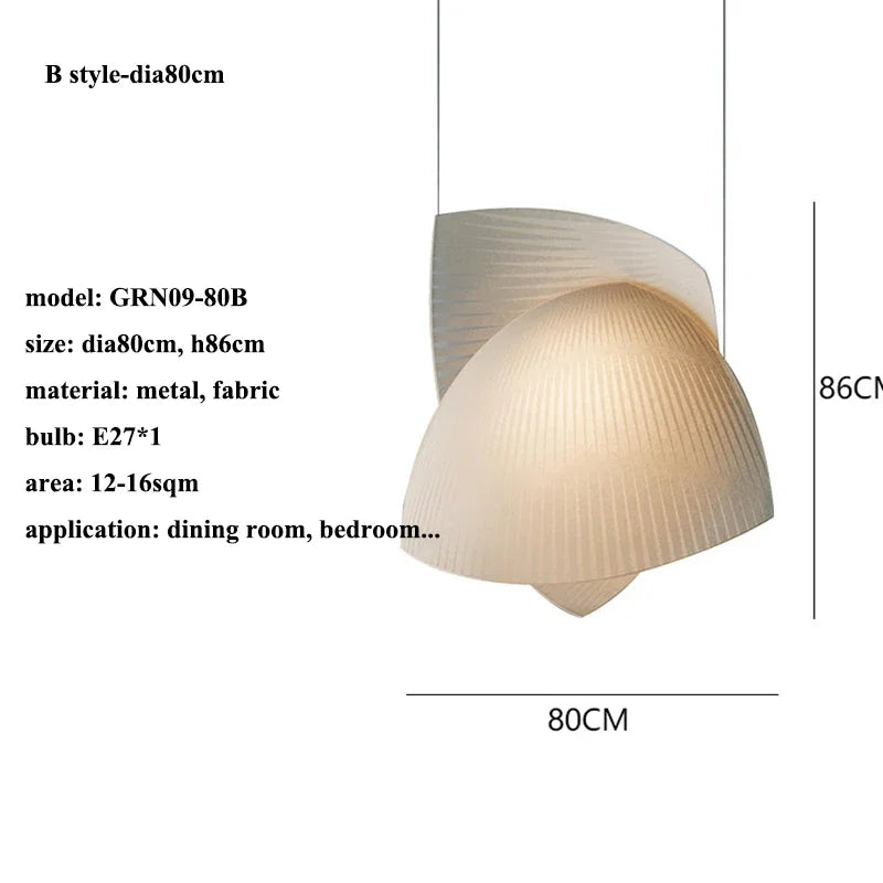 Modern Designer Wabi Sabi Fabric Hanging Lamp Luminaire
