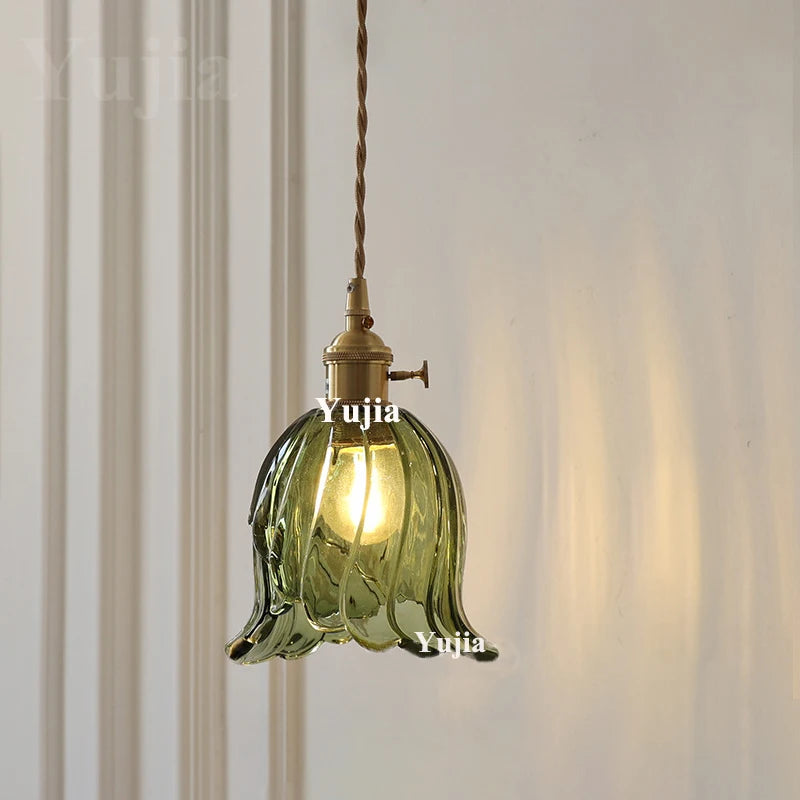 Multi-style Vintage Green Glass Light Fixtures