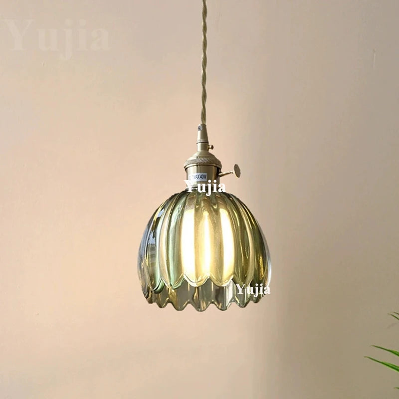 Multi-style Vintage Green Glass Light Fixtures