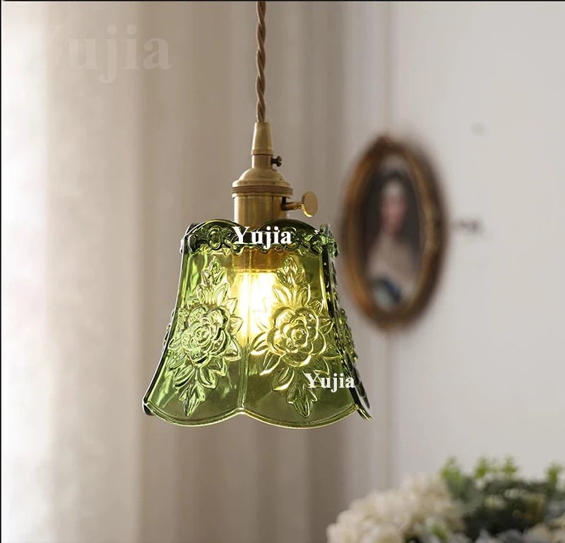 Multi-style Vintage Green Glass Light Fixtures