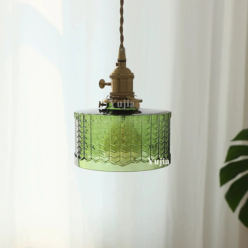 Multi-style Vintage Green Glass Light Fixtures