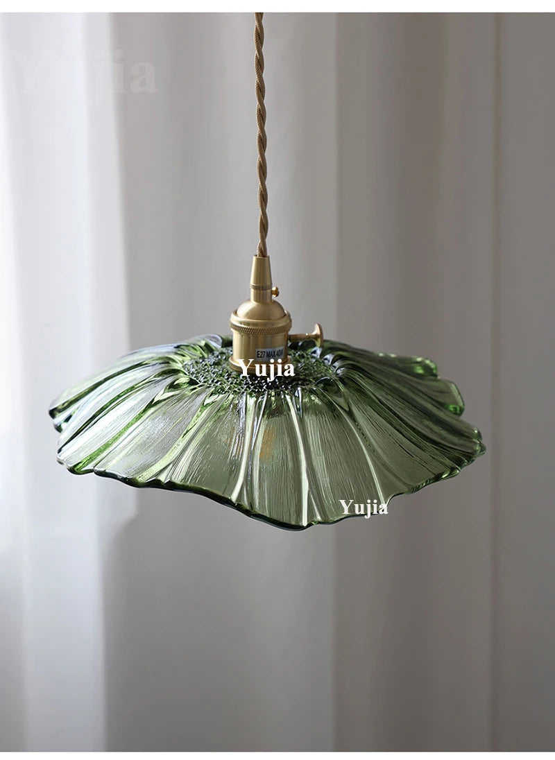 Multi-style Vintage Green Glass Light Fixtures
