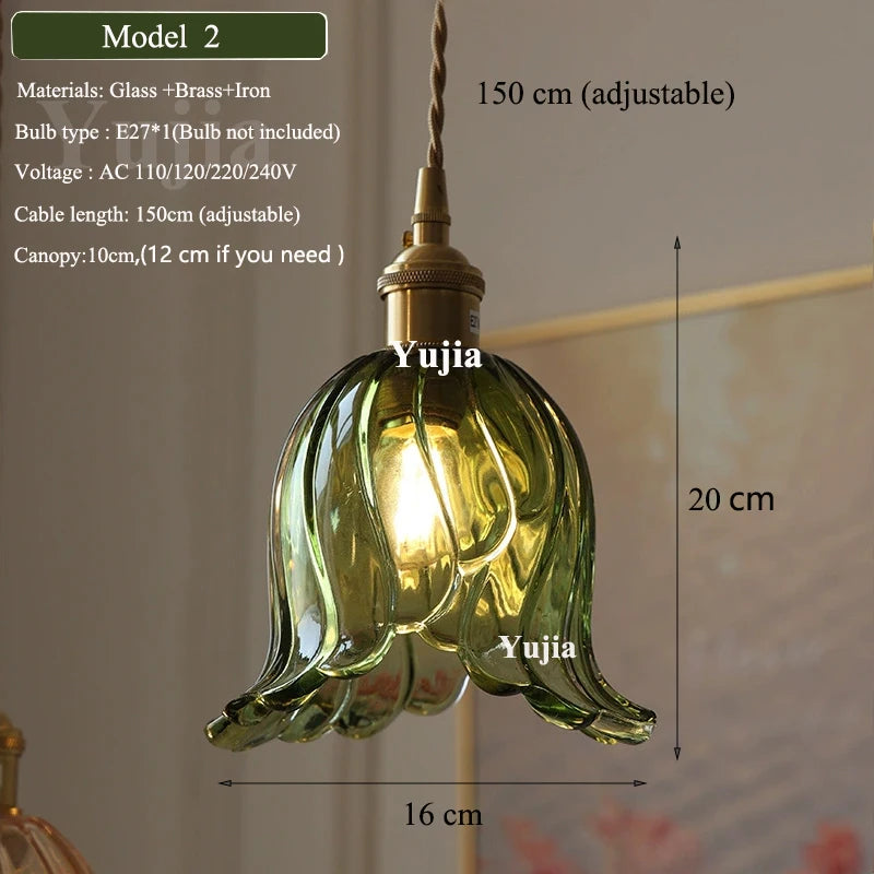 Multi-style Vintage Green Glass Light Fixtures