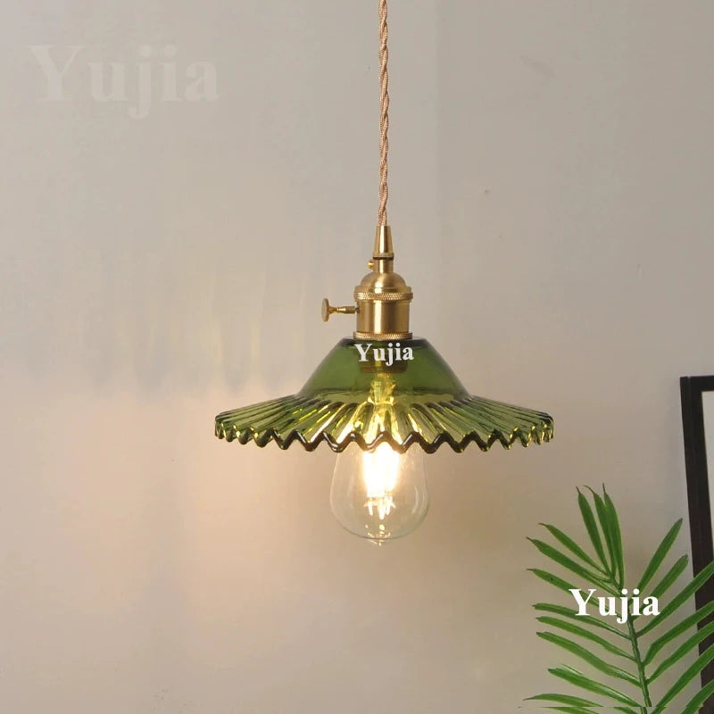 Multi-style Vintage Green Glass Light Fixtures
