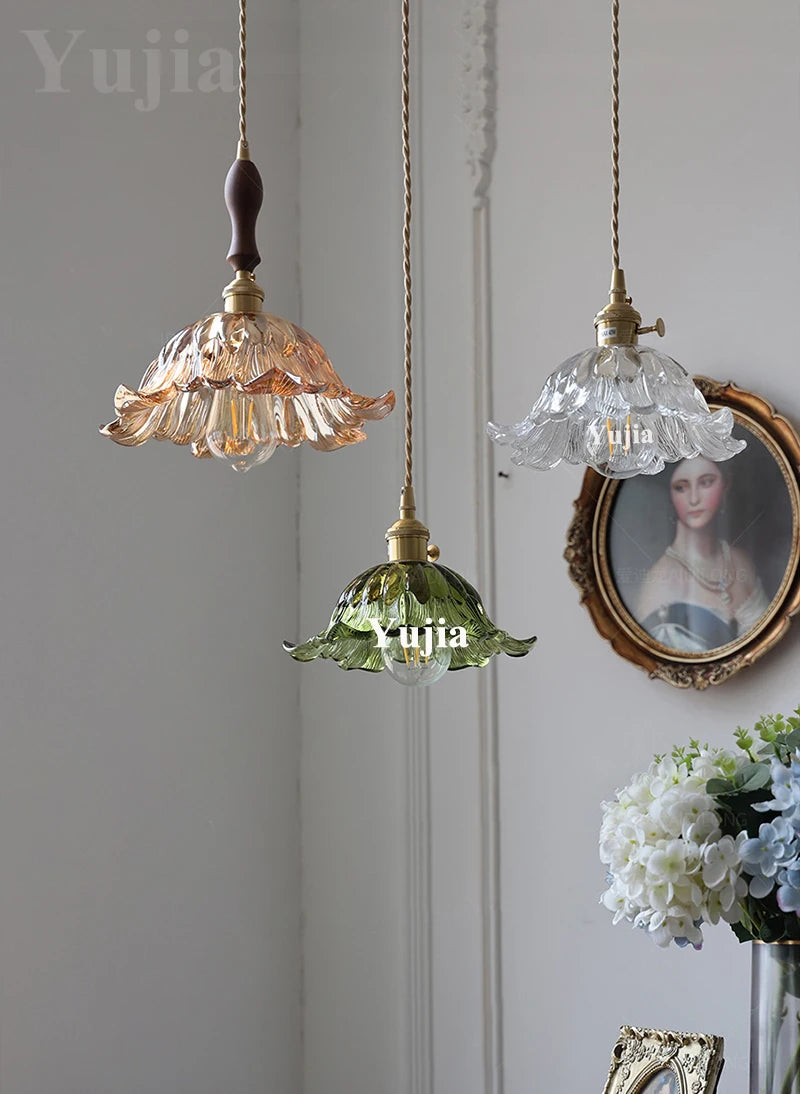 Multi-style Vintage Green Glass Light Fixtures