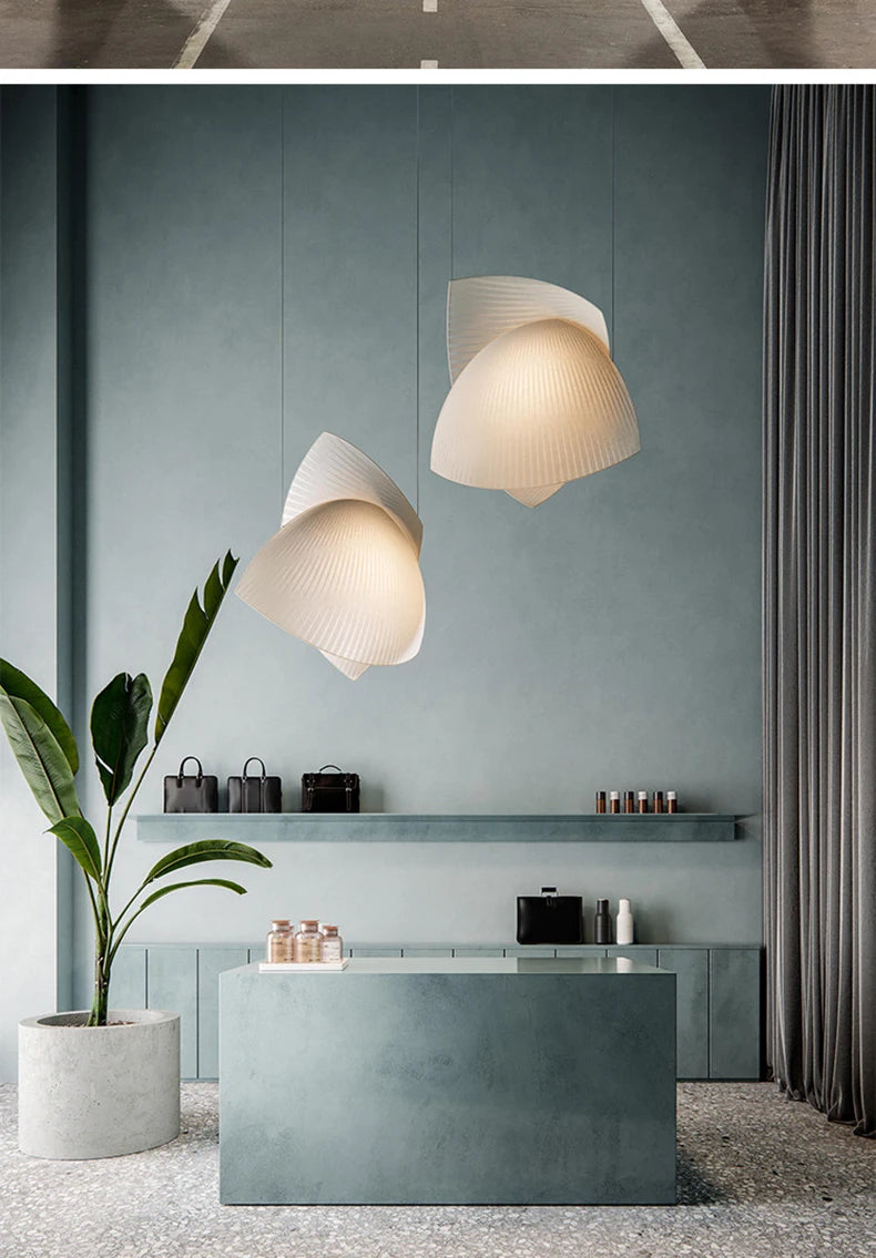 Modern Designer Wabi Sabi Fabric Hanging Lamp Luminaire