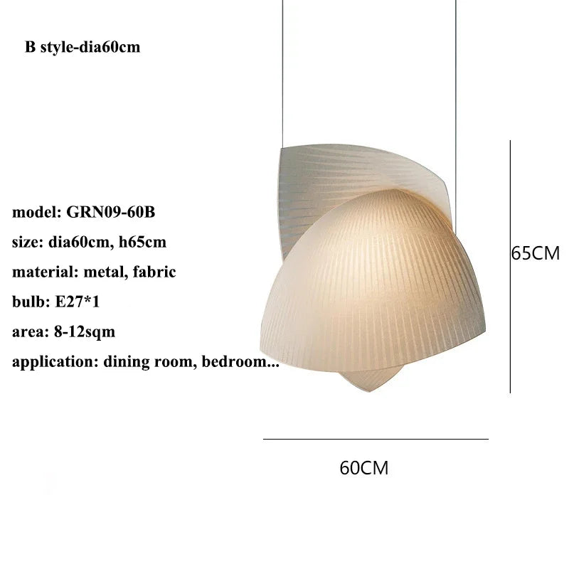 Modern Designer Wabi Sabi Fabric Hanging Lamp Luminaire