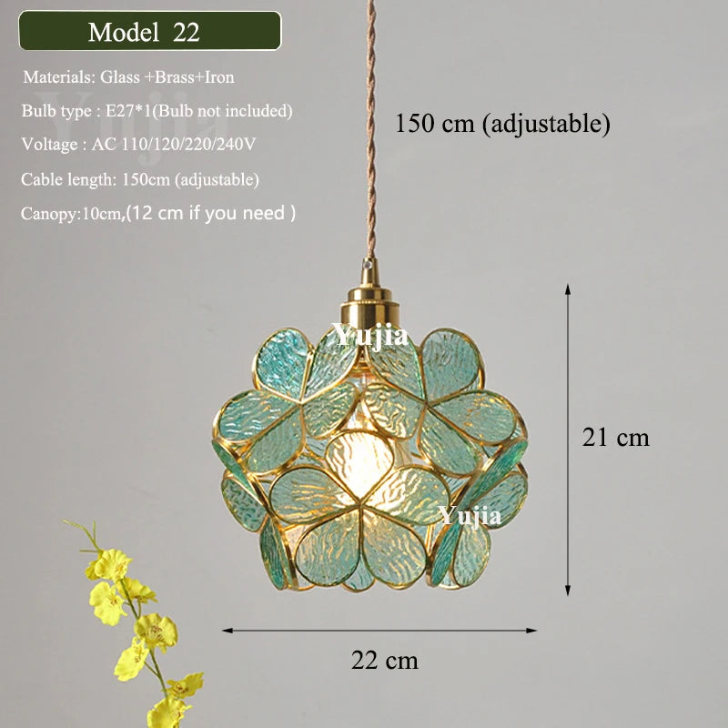Multi-style Vintage Green Glass Light Fixtures