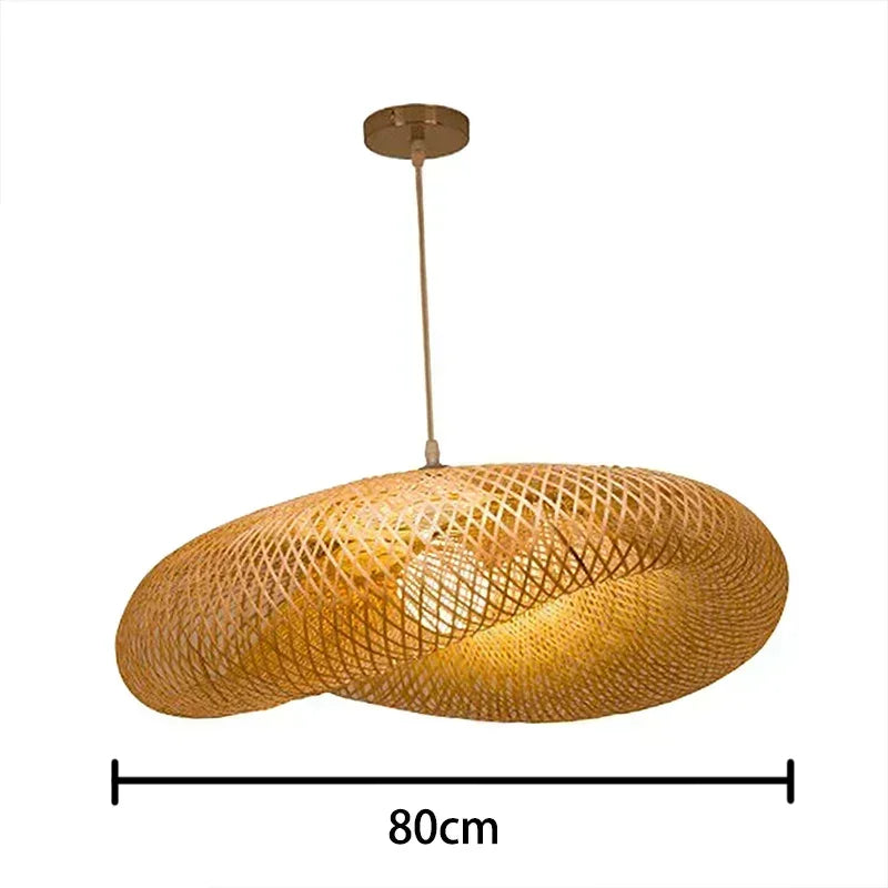 Handmade Rattan Woven Vintage Bamboo Chandalier Light