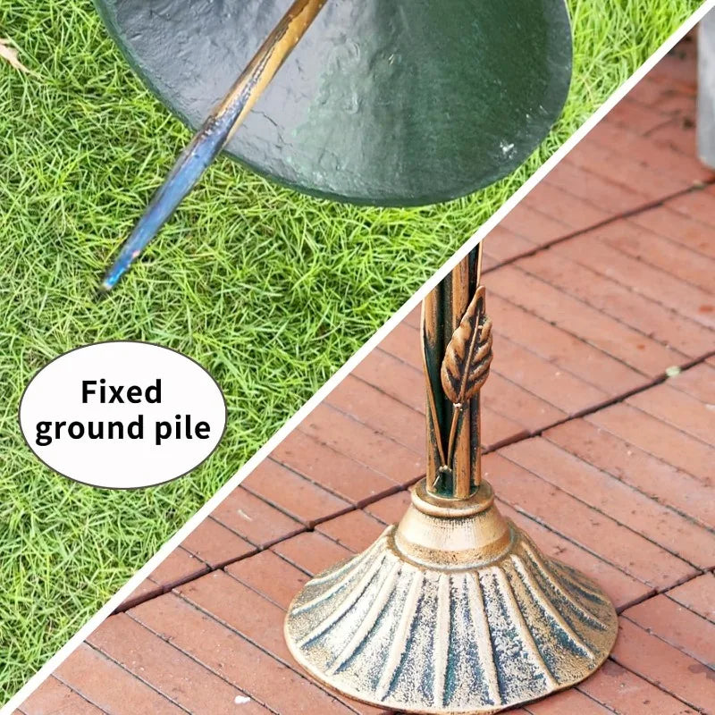 33.5 " Cast Iron Candle Holder, Bird Bath