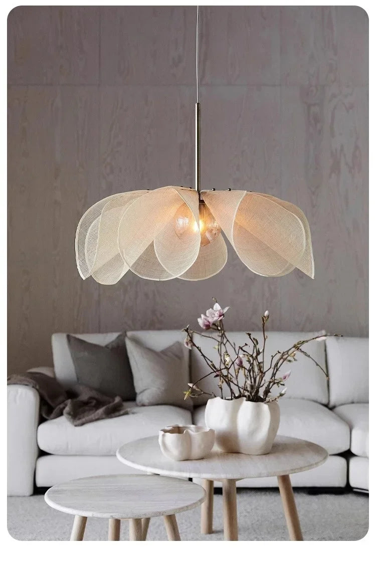 Nordic Fabric Flower Pendant Light