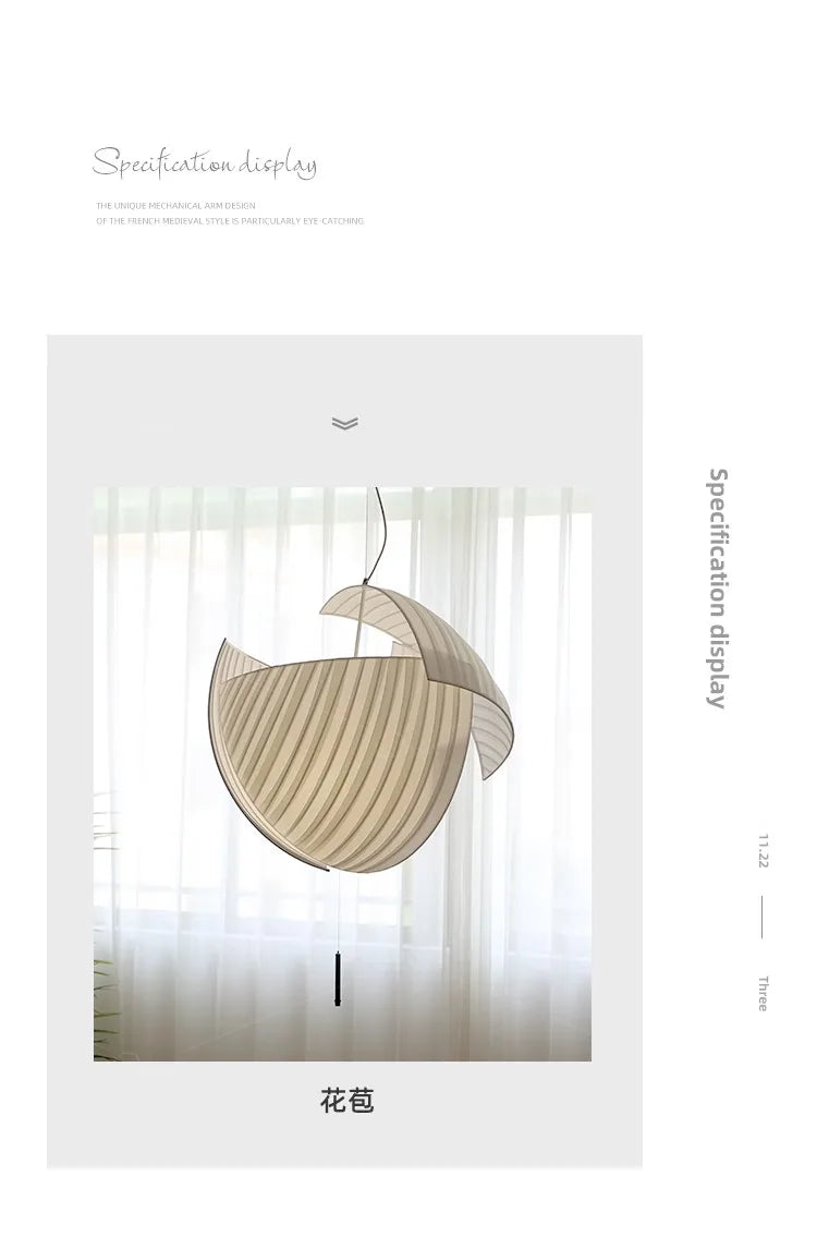 Modern Designer Wabi Sabi Fabric Hanging Lamp Luminaire