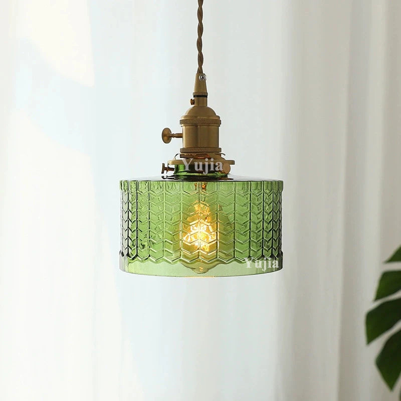 Multi-style Vintage Green Glass Light Fixtures