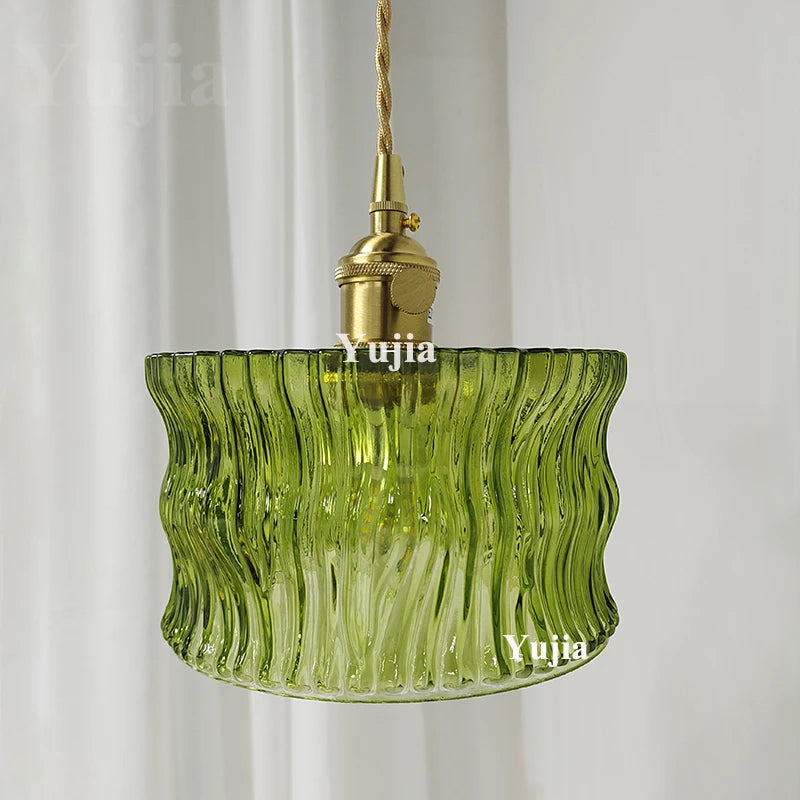Multi-style Vintage Green Glass Light Fixtures