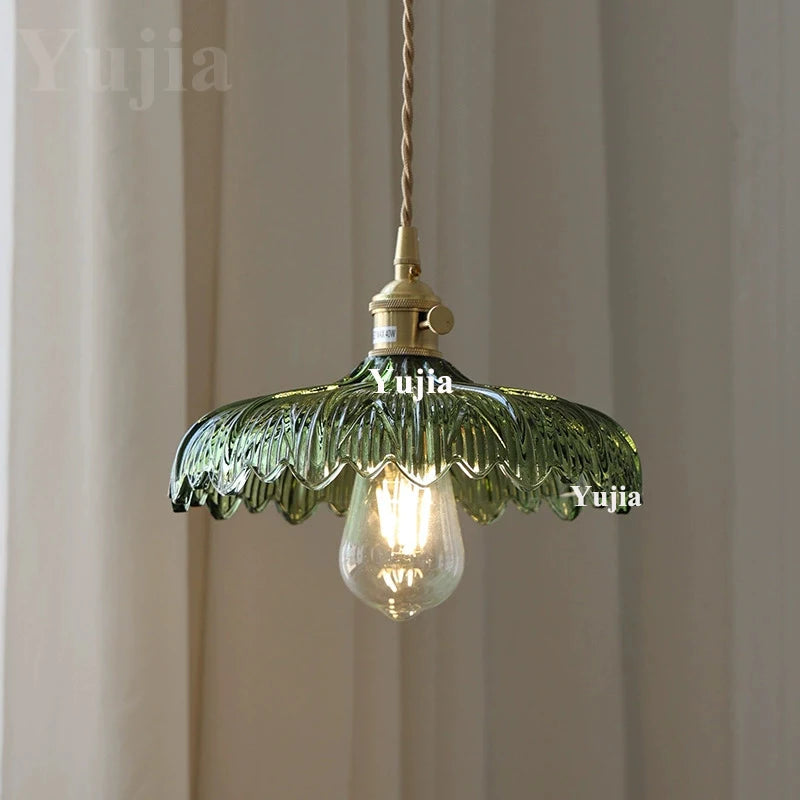 Multi-style Vintage Green Glass Light Fixtures
