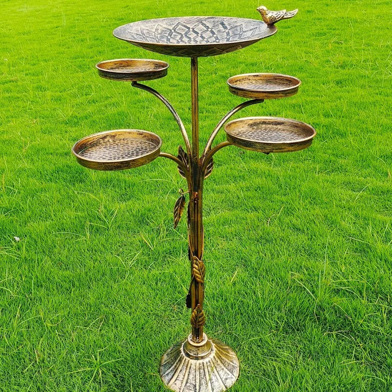 33.5 " Cast Iron Candle Holder, Bird Bath
