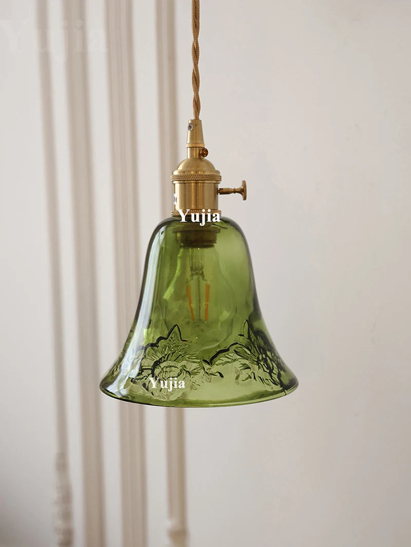 Multi-style Vintage Green Glass Light Fixtures