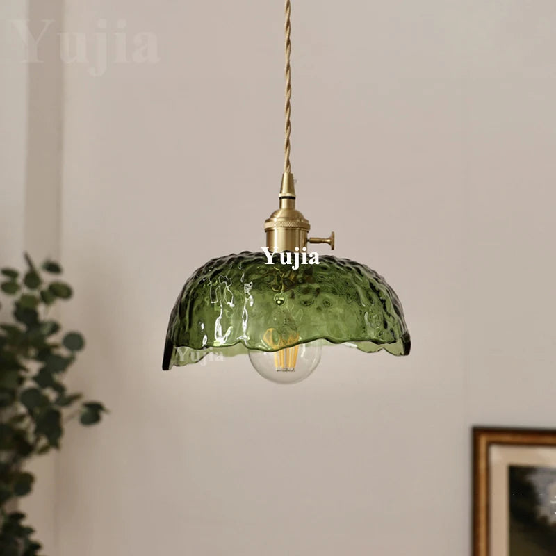 Multi-style Vintage Green Glass Light Fixtures