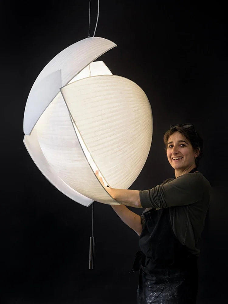 Modern Designer Wabi Sabi Fabric Hanging Lamp Luminaire