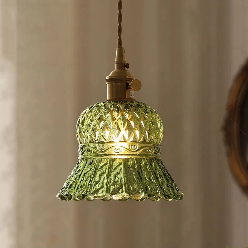 Multi-style Vintage Green Glass Light Fixtures