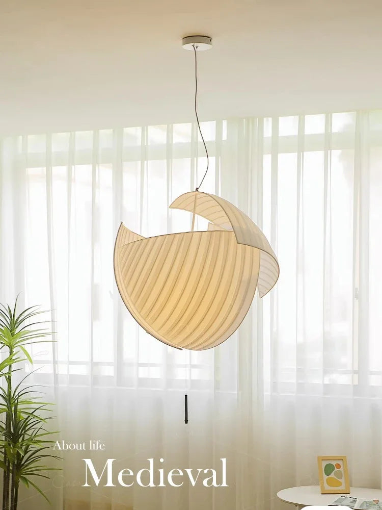 Modern Designer Wabi Sabi Fabric Hanging Lamp Luminaire