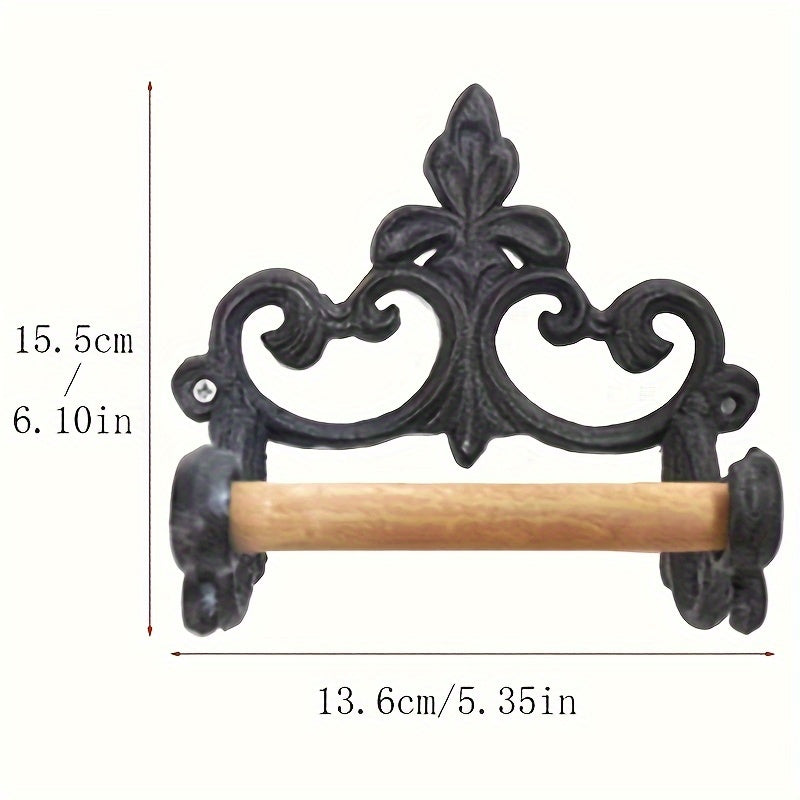 1pc Vintage Iron Bathroom Toilet Paper Towel Holder