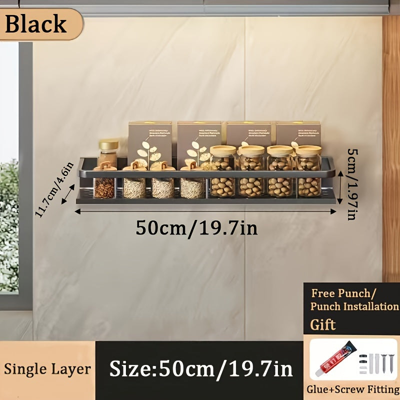 1pc Wall-Mounted Multi-Functional Spice Rack -Perfect Kitchen Organizer and Accessory for Maximizing Storage