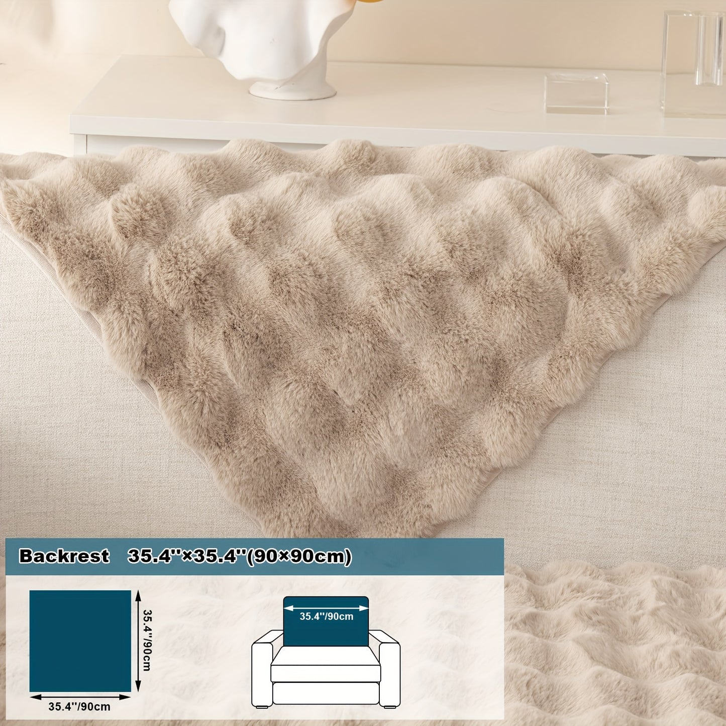 Thick Plush Fuzzy 1pc Rabbit Sofa Cushion
