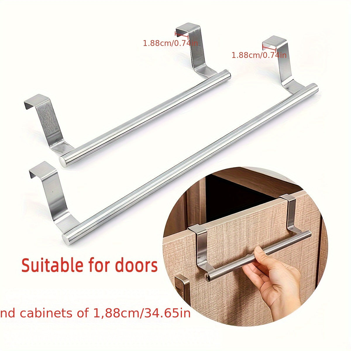 1pc Stainless Steel Kitchen Towel Rod