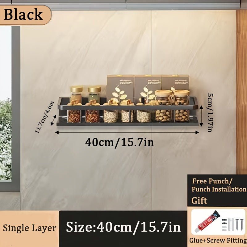 1pc Wall-Mounted Multi-Functional Spice Rack -Perfect Kitchen Organizer and Accessory for Maximizing Storage