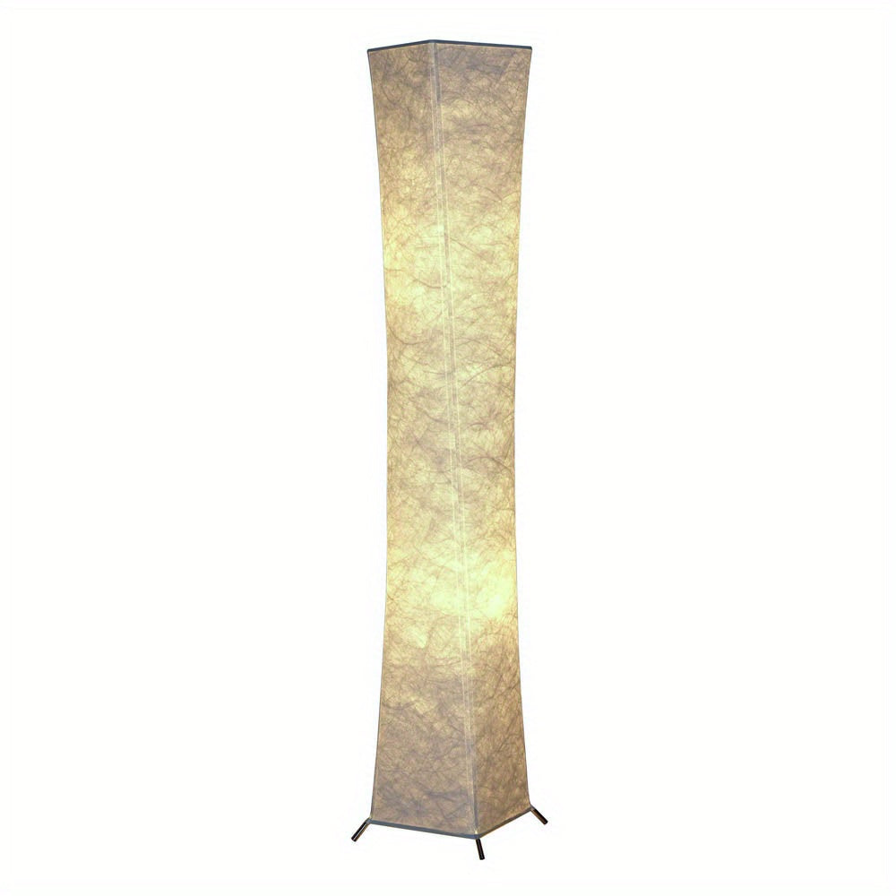 52" Tyvek Fabric Shade Soft Light Floor Lamp, Simple Design Morden Slim Warm 3000K LED Standing Lamp