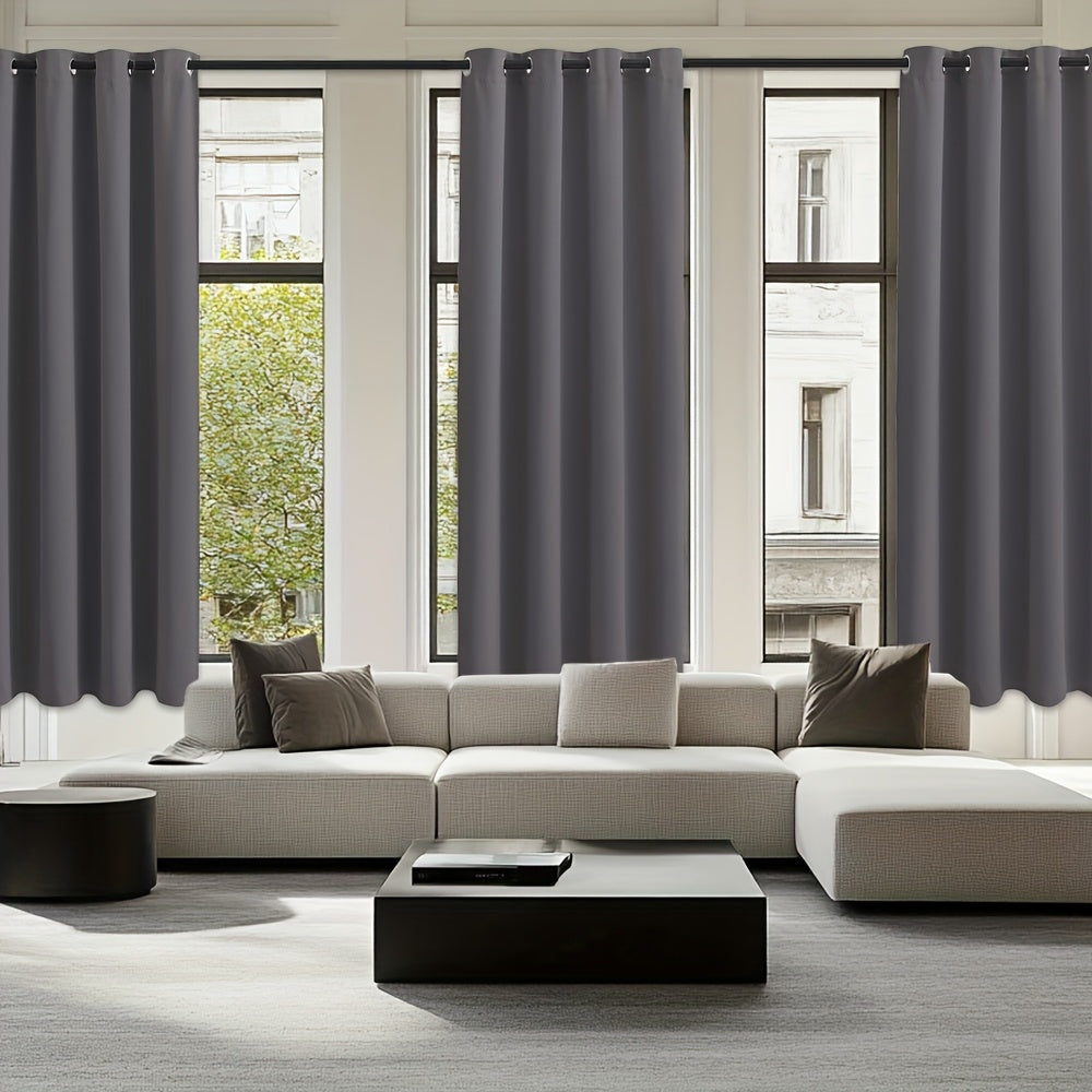 4pcs Set of Blackout Curtains for Bedroom-Insulated grommet
