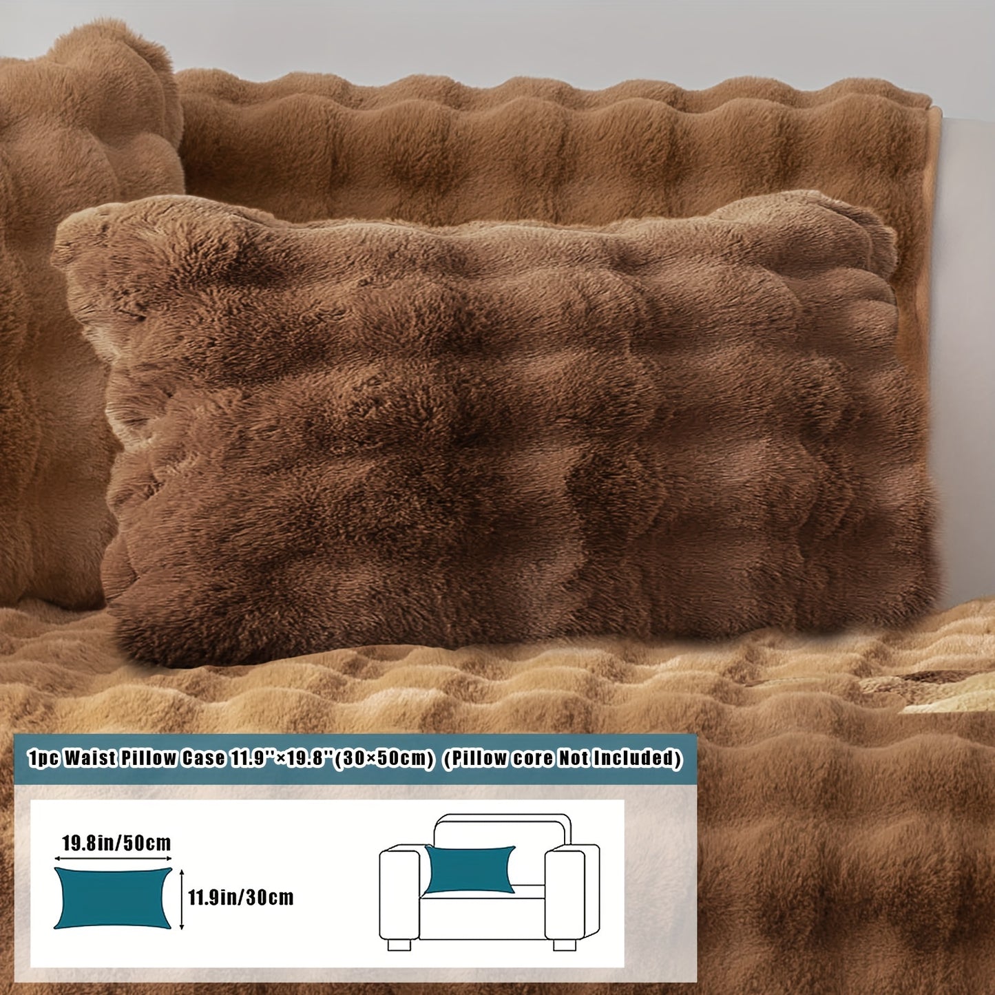 Thick Plush Fuzzy 1pc Rabbit Sofa Cushion
