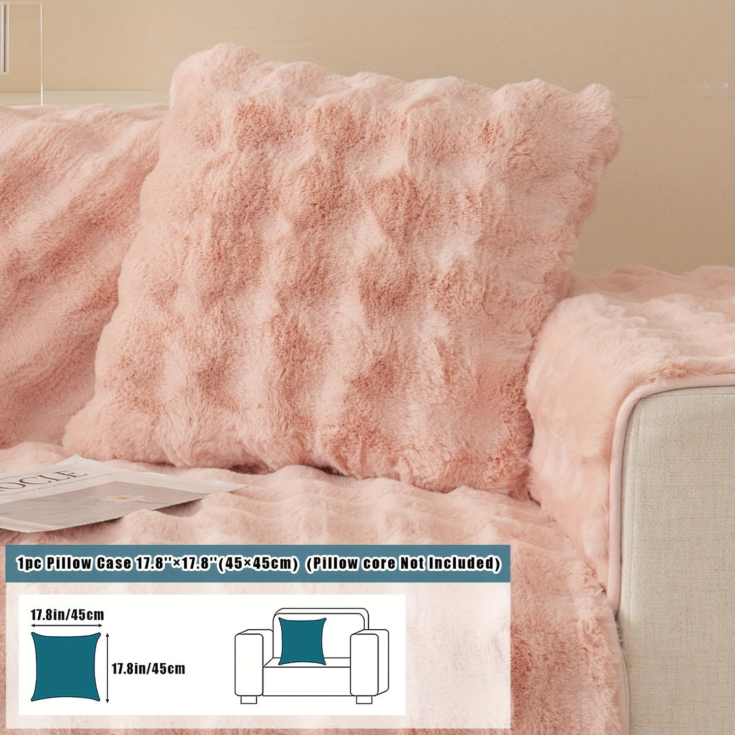 Thick Plush Fuzzy 1pc Rabbit Sofa Cushion