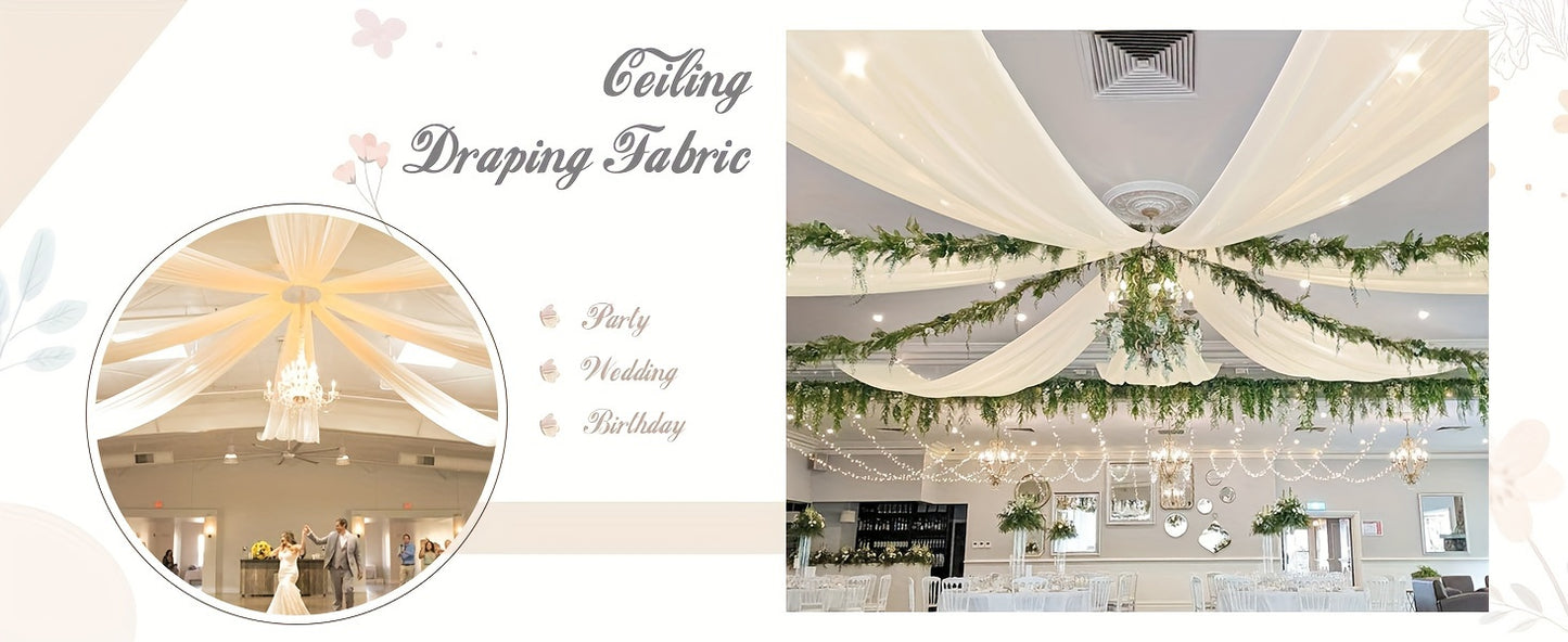 6 Pieces 5ftx10ft Ivory Ceiling Drapes
