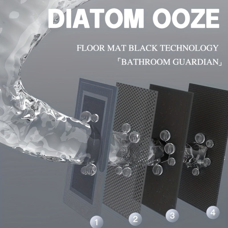 1pc Super Absorbent Soft Diatomite Bathroom Floor Mat - Non-Slip, Fast Drying