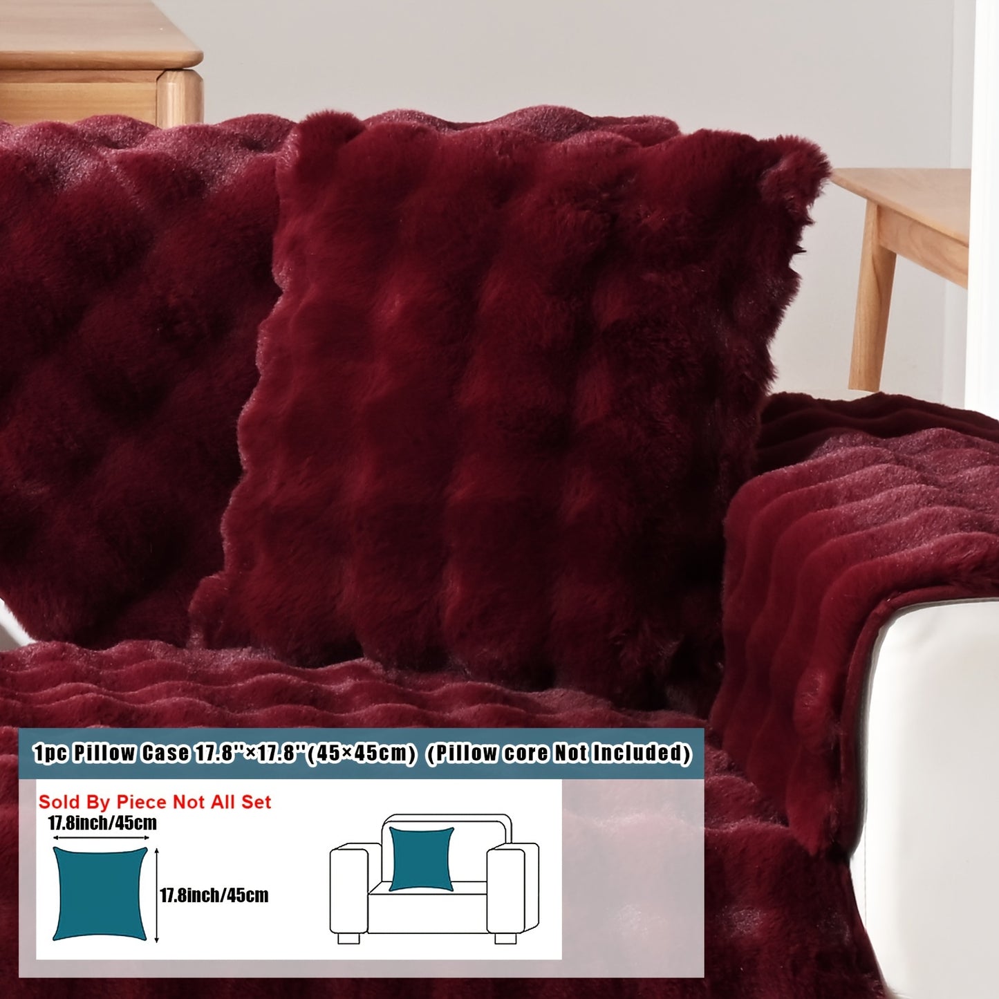 Thick Plush Fuzzy 1pc Rabbit Sofa Cushion