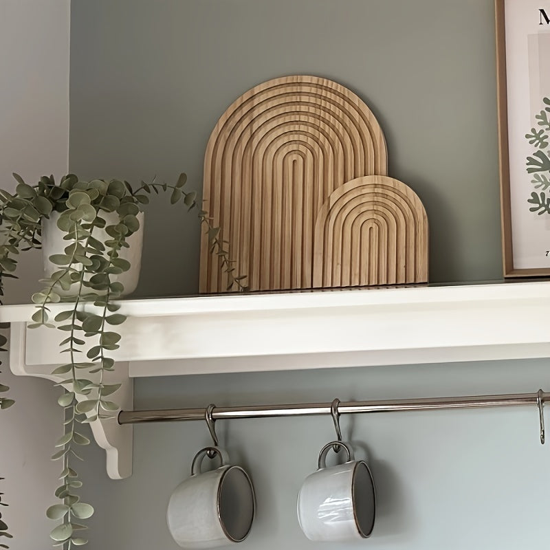 Aesthetic Boho Wooden 2pcs/set Wall Shelf Ornament
